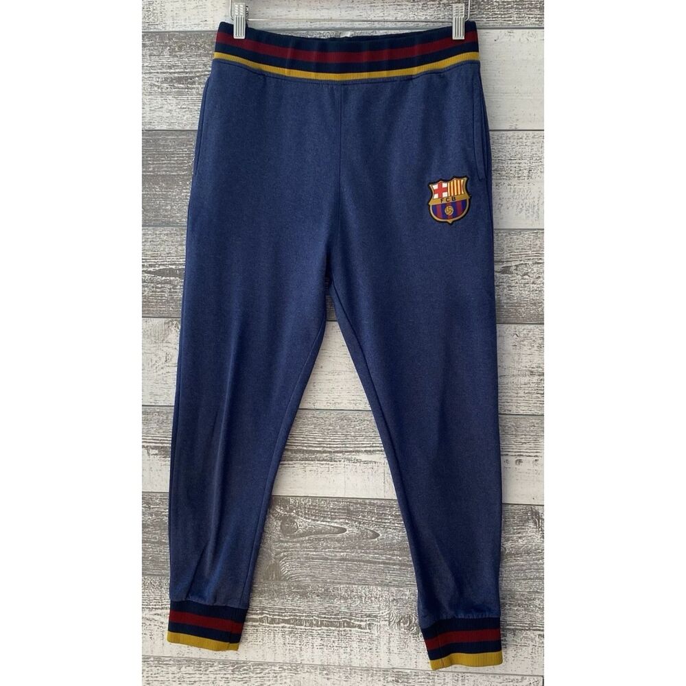 FCB Barca Barcelona Blue Sweatpants Soccer Pants Men’s Medium Fleece
